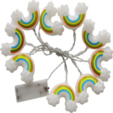 Guirlande Lumineuse Étoiles Arc-en-Ciel - 20 LED Blanc Chaud - Alimentation Piles - Décoration Chambre Enfant - 1 Pièce (1/5)