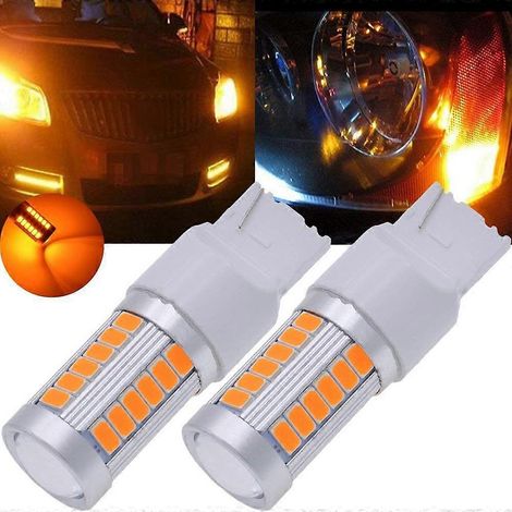 7440, Ampoules LED T20 Jaune Ambre 900 Lumens Clignotants-- (1/5)