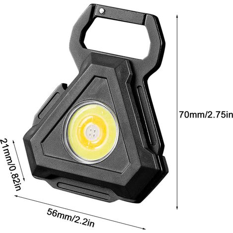 Kompakte und helle COB-Taschenlampe, wiederaufladbar, Schlüsselanhänger, Mini-Taschenlampe mit faltbarem Ständer zum Angeln, Wandern und Campen. (1/5)