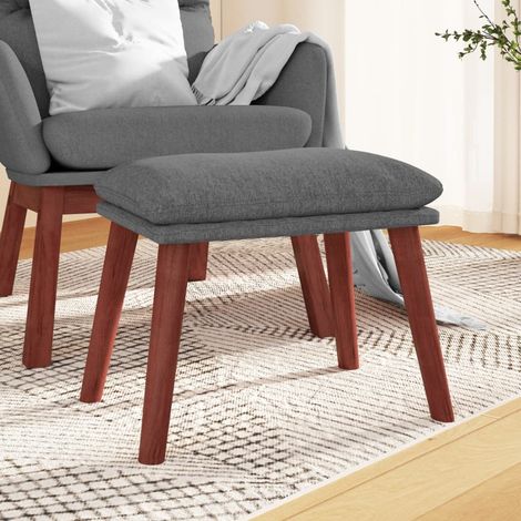 Repose-pied Tabouret Bas Pouf Bout de Canapé Gris clair 45x29,5x39 cm Tissu 21333 (1/5)