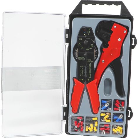 Kabelschuhklemmzange und Abisolierzange Set 45 teilig Kabelschuhe Zangen (1/3)