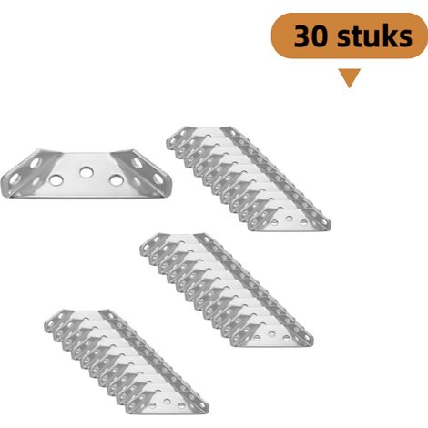 30 équerres d angle renforcées en acier inoxydable idéales pour les meubles en bois chaises tiroirs et armoires Fixent les angles à 90 Vis incluses Couleur argent (1/5)
