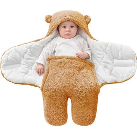 Tigrezy-Couverture D'Emmaillotage pour Bébé Unisexe, Sac de Couchage Nid d'ange Puériculture, Gigoteuse Emmaillotage à Capuche S(1-3 Mois)