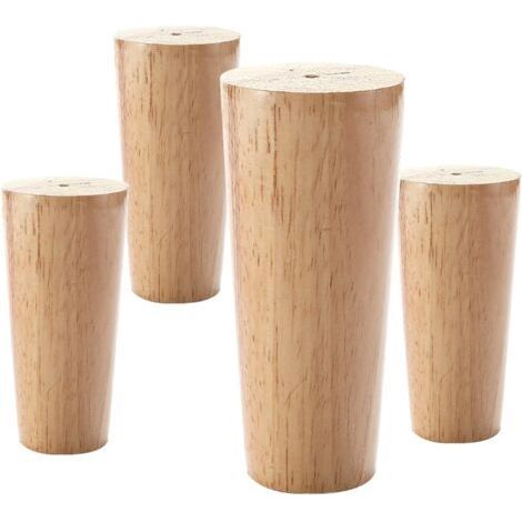 4er-Set Möbelbeine, runde Stützbeine aus Massivholz, DIY-Tischbeine, M8-Schrauben, für TV-Ständer, Möbel, Couchtische, Tische, 4 Stück, gerade – 20 cm/7 Zoll (1/5)