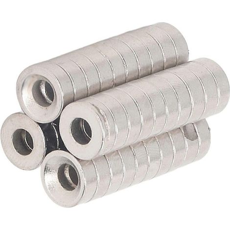 40 aimants ronds en néodyme haute performance avec trou M3, aimants en néodyme puissants pour réfrigérateurs (1/4)
