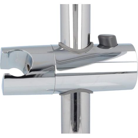 Support Coulissant Pour Douche - 22 mm - Rotation 360° - Verrouillage Hauteur 3 Positions - Finition Chromée - ABS Renforcé avec Inserts Métalliques - 1 Pièce