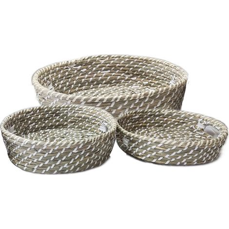 Signes Grimalt Panier de décoration Paniers 3 paniers marron 45x45x13cm 26744 (1/3)