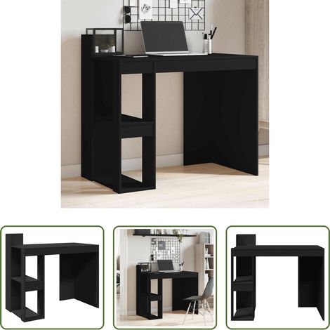 Schreibtisch Schwarz - Schreibtisch Schwarz 103,5x56,5x94 cm Holzwerkstoff (1/5)
