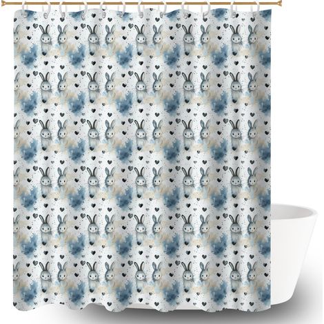 Rideau de douche imperméable en polyester 180x180 stylé rideau étanche pour un intérieur cosy et chaleureux (1/5)
