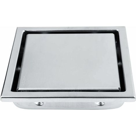 Memkey – Piletta di scarico quadrata 110 x 110 mm – Acciaio inox – Coperchio removibile per una facile pulizia – Drenaggio rapido per bagno e cucina (1/5)