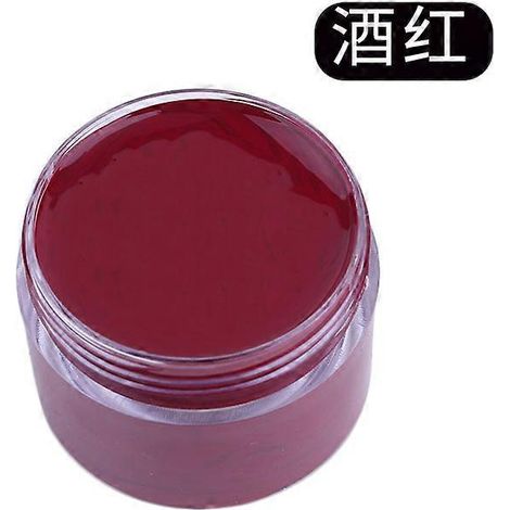 Crème de teinture et de réparation pour cuir, raviveur de couleur pour sacs, chaussures, canapés, vestes, masquant les rayures et restaurant le cuir véritable. Couleur : Rouge vin