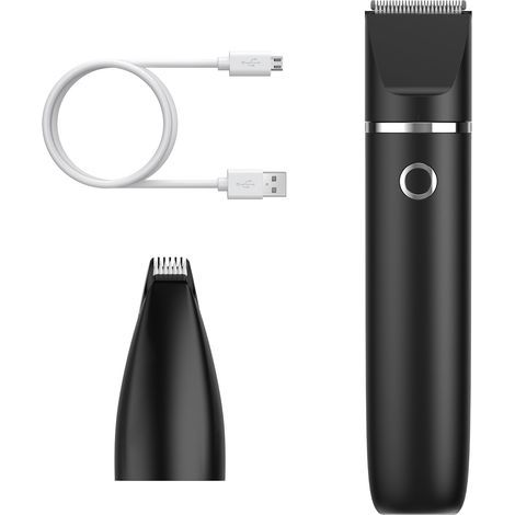 Tondeuses pour Chiens, Tondeuses Chiens Professionnelle con Rechargeable par USB, IPX7 Etanche, Tondeuse Silencieuse pour Poils d'Animaux avec 2 Têtes de Coupe pour Pattes, Oreilles - Noir (1/5)