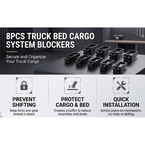 Protections d'angle compatibles avec le système de chargement de plateau de camion Tmat, en ABS, séparateurs et butées de gestion du chargement, couleur noire. (1/5)