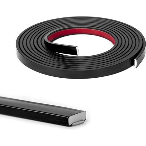 Moulure en vinyle flexible à décoller et à coller pour bords de carrelage mural, dosseret de cuisine, cadre de 10 Feet Noir (1/5)