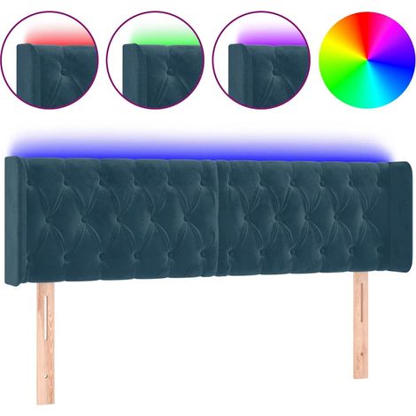 Maison Exclusive - Cabecero con LED de terciopelo azul oscuro 147 (1/5)