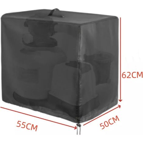 Housse De Protection Pour Filtre À Sable - Tissu Oxford Imperméable - 55x50x62 cm Ou 84x61x86 cm - Noir - 1 Pièce (1/4)