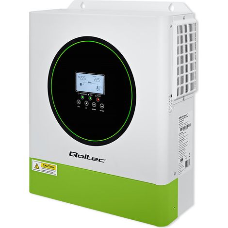 Onduleur solaire hybride hors réseau Qoltec 3 500 W 100 A 24 V MPPT BMS Wi-Fi Sinus Facteur de puissance 1,0