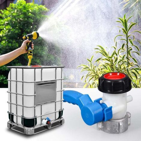 Robinet de réservoir, Valve pour Cuve IBC 1000 litres 62mm, adaptateur universel polypropylène résistant. (1/5)