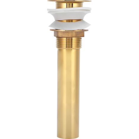 Bonne Bonde de Sink Drain Anti Clogging Drain Stopper avec Flap sans Trou en Brass et Stainless Steel Gold pour Basin et Salle de Bain (1/4)