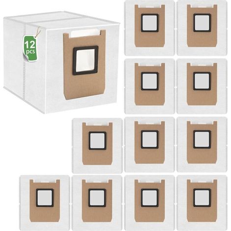 12er-Packung Staubbeutel für Eufy Omni E20/E25/E28 Saugroboter, großvolumige Staubbeutel aus Vliesstoff