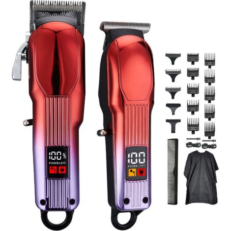 Wiederaufladbarer elektrischer Haarschneider ZCC217-301 rot + Stoffkamm inklusive