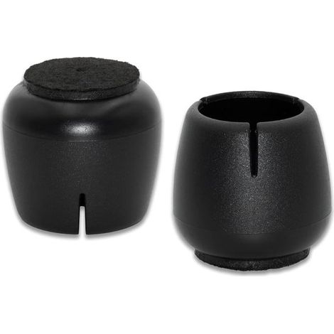 24 pezzi coprigambe per sedia in PVC nero antigraffio, protezioni per gambe di sedia, adatte a gambe rotonde da 26 a 29 mm (da 26 a 29 mm) (1/3)