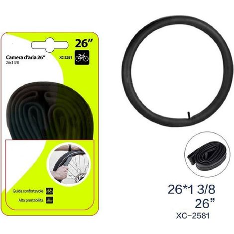TRADE SHOP - Camera D'aria 26" Per Pneumatici Ruote Bici Bicicletta Bike 26x1 3/8 Xc-2581 -