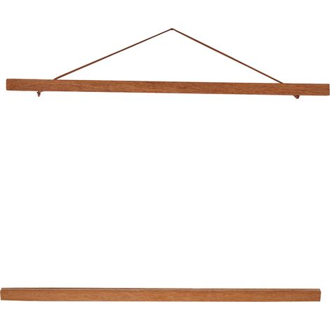 Cadre photo magnétique en bois de teck 50cm pour affiches, rouleaux et œuvres d'art, porte-impression DIY avec aimant moderne.