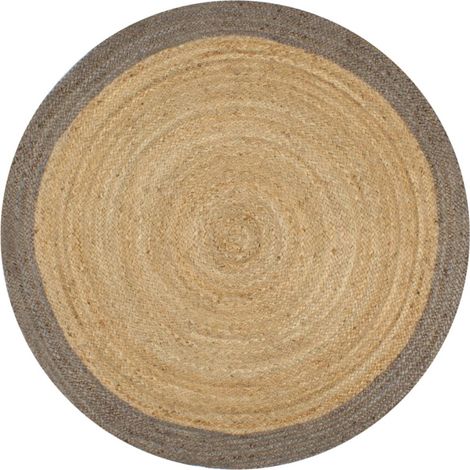 vidaXL Handmade Rug Jute with Grey Border 90 cm (1/5)