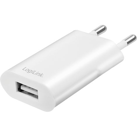 Cargador de pared USB LogiLink, compacto, carga rápida, potente (5 W) (1/5)