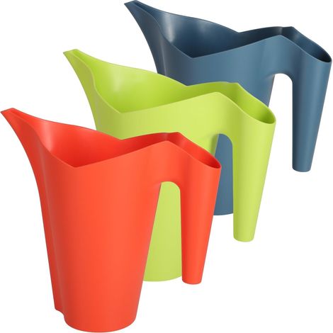 3 arrosoirs de 1 litre – Set élégant à long bec – Pour arroser et fertiliser vos plantes et fleurs d'intérieur ou d'extérieur (Lot de 3 - 1,0 L - vert clair/bleu/rouge lave) (1/5)