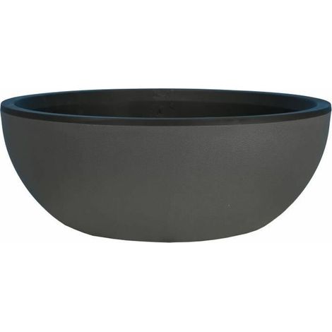 Riviera Blumentopf grau Granit 40 cm Durchmesser