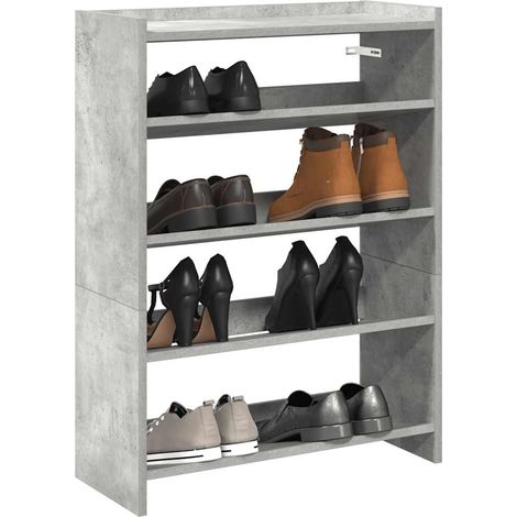 Schuhregal Betongrau 60x25x81 cm Holzwerkstoff