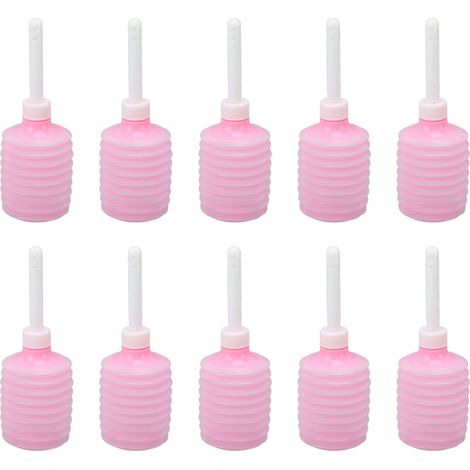 10 Pcs 200ml Poire Lavement Douche Vaginale Anale Bouteille Eau Lavement Applicateurs Jetables Rose (1/5)