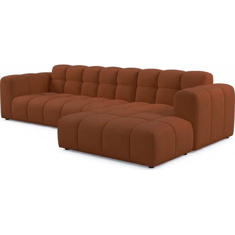 Selsey Boloon - Ecksofa L-Form, 3-Sitzer, rechts, Samt Kupfer, 300 cm (1/4)