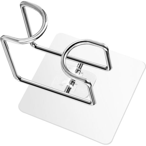 Hook Adhesive Cadre Accroche-étagère Acier Inoxydable Sans Perçage Bâtons Mur pour Cuisine Salle de Bain (1/5)