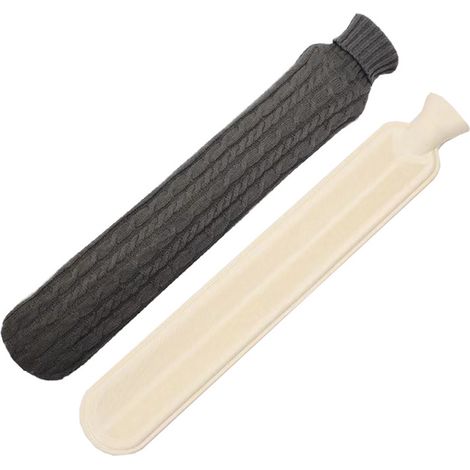 Housse classique en maille torsadée, bouillotte longue en caoutchouc, 2 L (1/5)