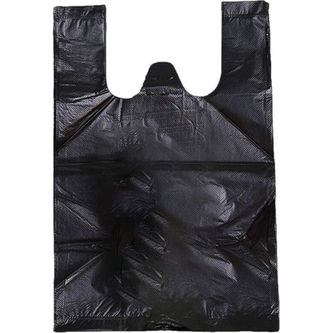 XEPHO Lot de 100 petits sacs poubelle pour salle de bain, serviettes hygiéniques, sacs en plastique avec poignées pour la maison, la cuisine, les ordures - Noir