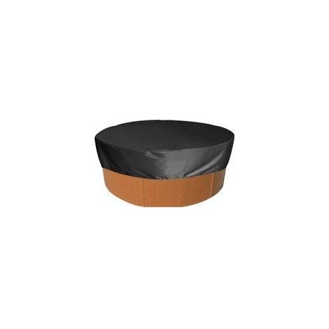 Housse de protection ronde pour jacuzzi (noire, 190 x 30 cm), tissu Oxford imperméable 190T argenté, protection UV et coupe-vent pour jacuzzi et piscine (1/5)