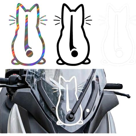Lot de 3 Autocollants Chat pour Essuie-Glace de Voiture en PET - Stickers Amusants et Imperméables pour Fenêtre Toilettes et Maison - Décoration Animale Créative pour Extérieur (1/5)