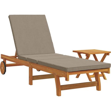 Maison Exclusive - Sonnenliege 1-Person 2 pcs Braun Massivholz Ak
