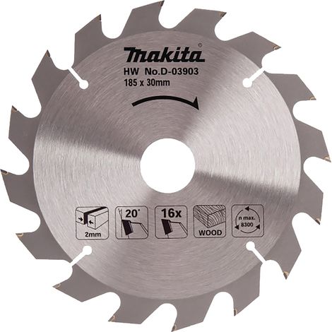 Makita D-03903 Lama Sega Circolare Standard T.C.T. 185x30mm 16T Legno