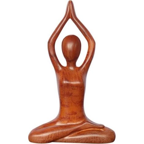 Résine Femme Yoga Méditation Statue Yoga Femmes Pose Sculpture Figure Figurines Décor À La Maison Salon Chambre 11x4x18cm (1/4)