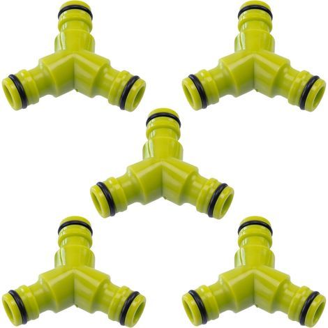 Lot de 5 Connecteurs raccords 1/2'' à 3 voies en Y pour tuyau d'arrosage - séparateur adaptateur rapide pour 3 tuyaux d'irrigation - en plastique ABS (1/5)