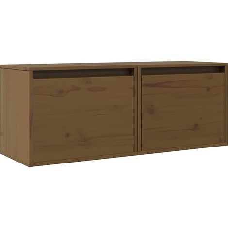Maison Exclusive - Armarios pared 2 uds madera maciza pino marrón (1/5)