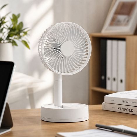 Ventilateur de bureau pliable et extensible, oscillant, 4 vitesses, batterie 3600mAh, USB-C, modèle F40C (1/4)