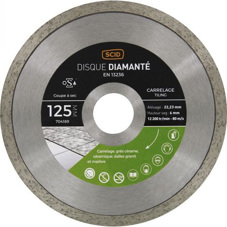 Disco de gres cerámico y azulejo 125 22,23