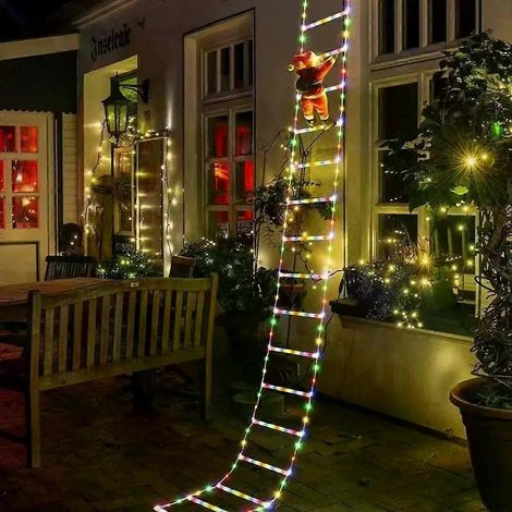 Guirlande lumineuse LED 3M Père Noël grimpant à l'échelle, USB, 8 modes, décoration de Noël pour jardin, sapin de Noël, cadeau de Nouvel An (1/5)