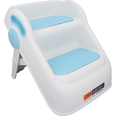 Tabouret marchepied pliable à 2 marches pour enfants, antidérapant, idéal pour l'apprentissage de la propreté dans la salle de bain et la cuisine. (1/5)