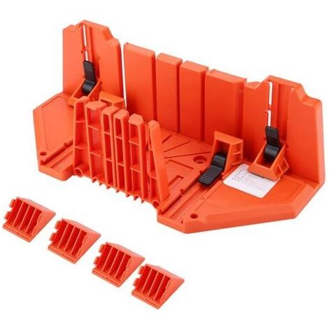Boîte à Onglets De Scie, Boîte à Onglets en Plastique, Scie à Bois, Scie à Main, Outil De Quincaillerie 14 Pouces avec Pince (1/5)